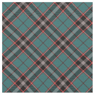 90s Inspired Slanted Plaid Teal Red Grunge Pattern Fabric