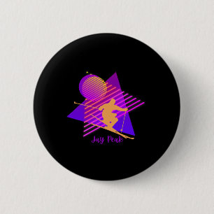 90s Jay Peak Vermont Skiing Skier 2 Inch Round Button