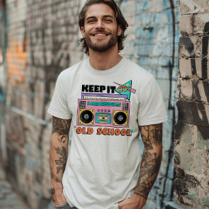 90s keep it old school groovy rad boombox T-Shirt