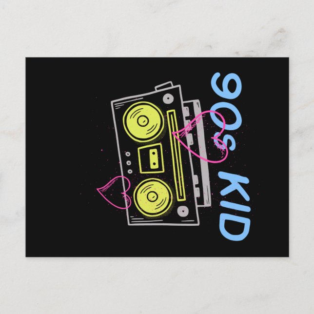 90's Kid Retro Esthetic Cassette Player Postcard (Front)
