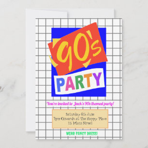 90's Kid Themed Invitation