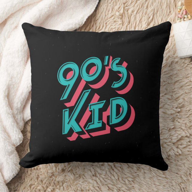 90's Kid  Throw Pillow (Blanket)