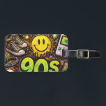 90s Kids Grunge Seamless Pattern: Pizza, Skeletons Luggage Tag<br><div class="desc">Radical meets macabre in this ultimate throwback pattern. Designed for the true 90s Kids, this grunge-inspired aesthetic features a chaotic mix of pepperoni pizza slices, shredding skeletons, and retro skateboards. With a distressed, "zine-style" texture and a rebellious color palette, it captures the raw energy of the underground skate scene and...</div>