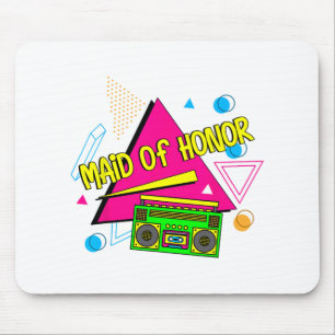90s Maid Of Honour Bridesmaid Bride Squad Retro Ba Mouse Pad