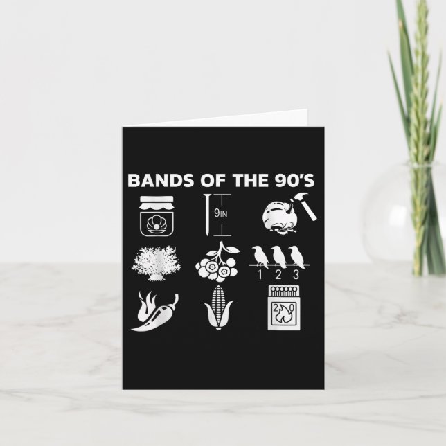 90s Music Bands Icons Pop Culture Funny Retro Grap Card (Front)