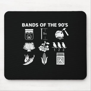 90s Music Bands Icons Pop Culture Funny Retro Grap Mouse Pad