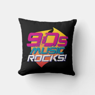 90s Music Rocks! (Light) Throw Pillow