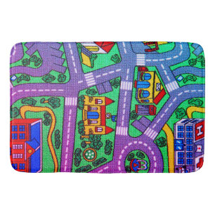 90s nostalgia, nostalgic track carpet Car Road Bath Mat