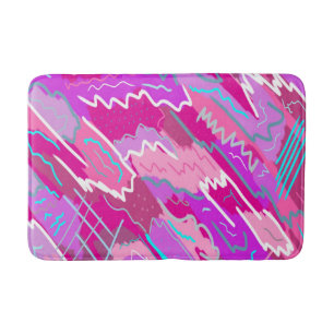 90s Nostalgia Pop Art in Magenta Bath Mat