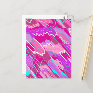 90s Nostalgia Pop Art in Magenta  Postcard