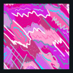 90s Nostalgia Pop Art in Magenta Poster<br><div class="desc">Bold and fun abstract art in pinks &purples with expressive marks and accents.</div>