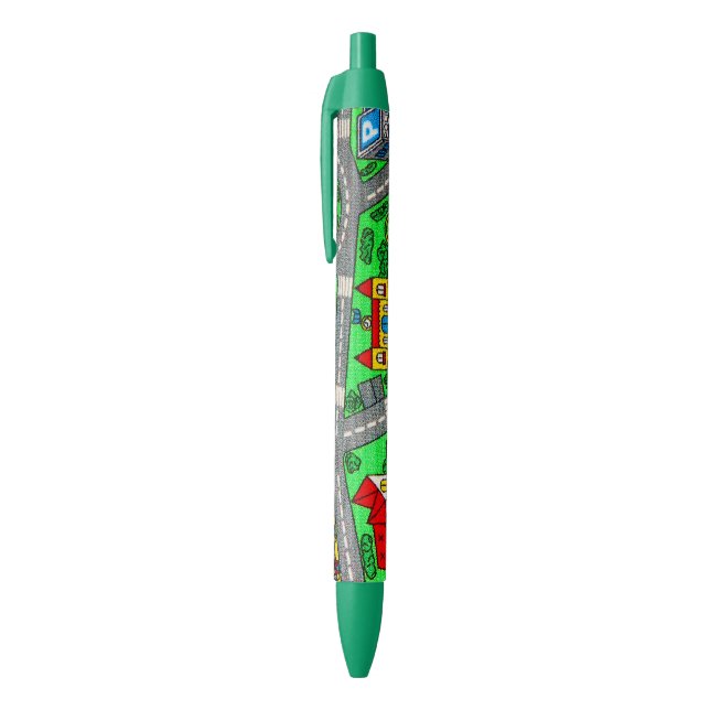 90s nostalgia, Track carpet Car Road nostalgia Black Ink Pen (Top (Vertical))