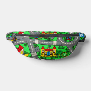 90s nostalgia, Track carpet Car Road nostalgia Fanny Pack