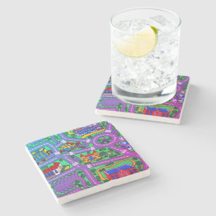 90s nostalgia, Track carpet Car Road nostalgia Stone Coaster