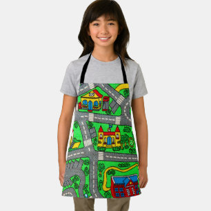 90s nostalgia, Track carpet Car Road nostalgic Apron