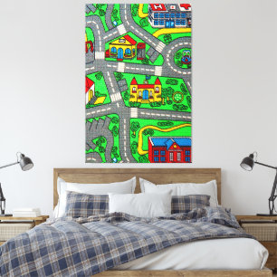 90s nostalgia, Track carpet Car Road nostalgic Canvas Print
