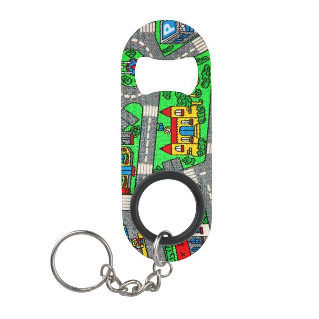 90s Nostalgia Track Carpet nostalgic  Keychain Bottle Opener (Front)