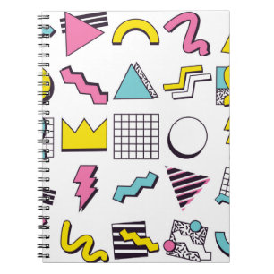 90's Pop Memphis Design Elements Notebook