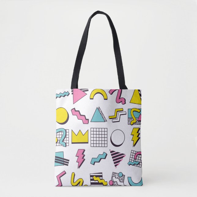 90's Pop Memphis Design Elements  Tote Bag (Front)