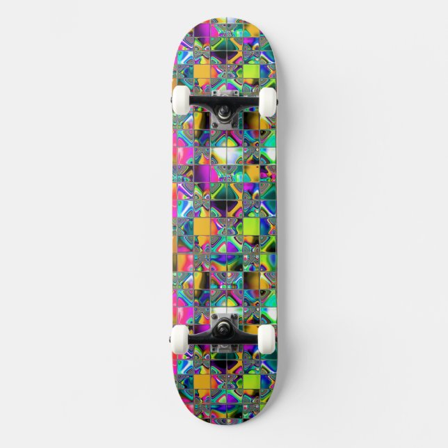 90's Rainbow Colourful Original Art Skateboard (Front)