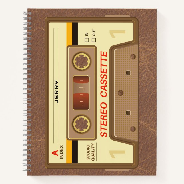 90s Retro Cassette Tape with Name Notebook (Front)