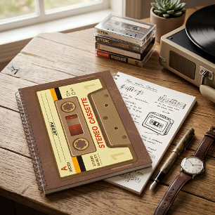 90s Retro Cassette Tape with Name Notebook