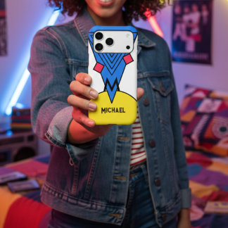 90s Retro Memphis Bauhaus Blue Yellow Red Monogram