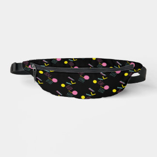 90s Retro Memphis Pattern on Black Fanny Pack