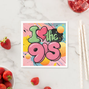90's Retro Pattern Paper Napkin