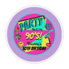 90's retro personalized purple cupcake toppers