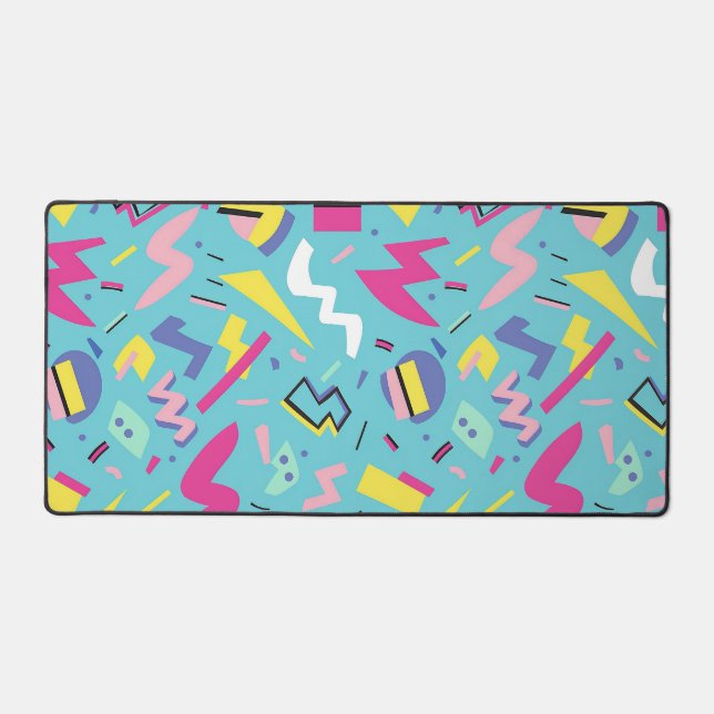 90s Retro Pop Art Pattern Desk Mat (Front)