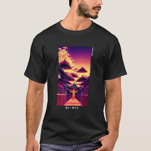 90's Retro Synthwave Japanese Vaporwave Otaku Aest T-Shirt (Front)