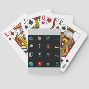 90s Retro Tech and Web Icon Pattern Playing Cards