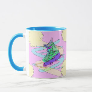 90's rollerblade splatter mug