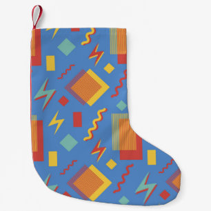 90s seamless pattern. Memphis background. Geometri Small Christmas Stocking