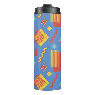 90s seamless pattern. Memphis background. Geometri Thermal Tumbler