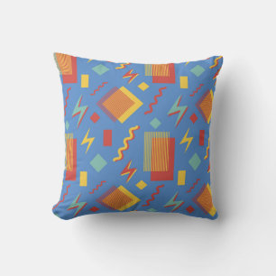 90s seamless pattern. Memphis background. Geometri Throw Pillow