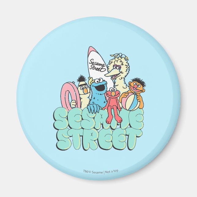 90's Sesame Street Vintage Surf Magnet (Front)