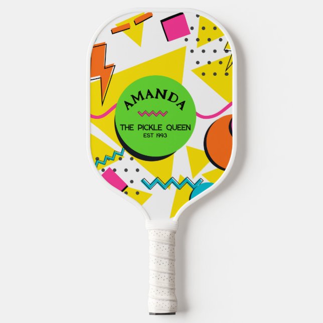 90s Shapes, Retro Personalized  Pickleball Paddle (Front)