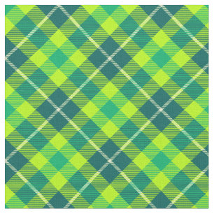 90s Slanted Plaid Bright Green Unisex Pattern Fabric