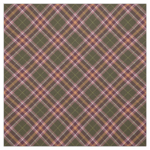 90s Slanted Plaid Fall Pattern Green Brown Natural Fabric
