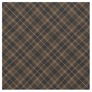 90s Slanted Plaid Pattern Brown Grunge Earthy Dark Fabric