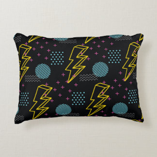 90's style: colourful abstract pattern accent pillow