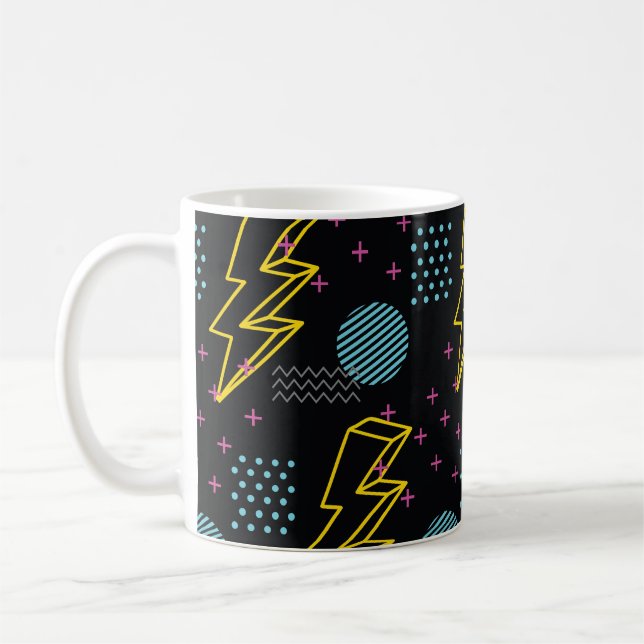 90's style: colourful abstract pattern coffee mug (Left)