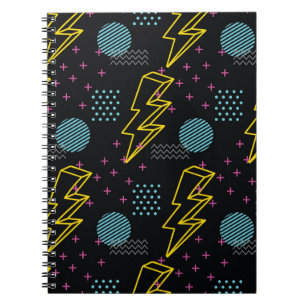 90's style: colourful abstract pattern notebook