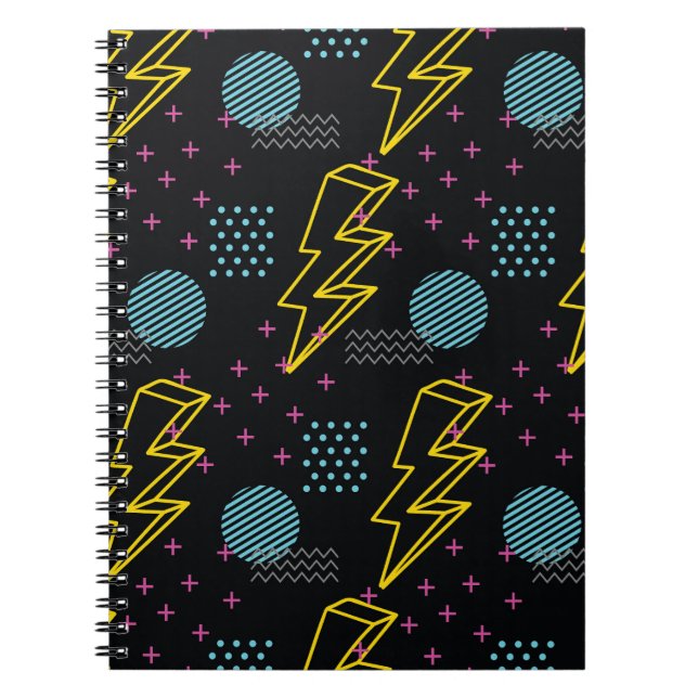 90's style: colourful abstract pattern notebook (Front)