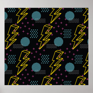 90's style: colourful abstract pattern poster