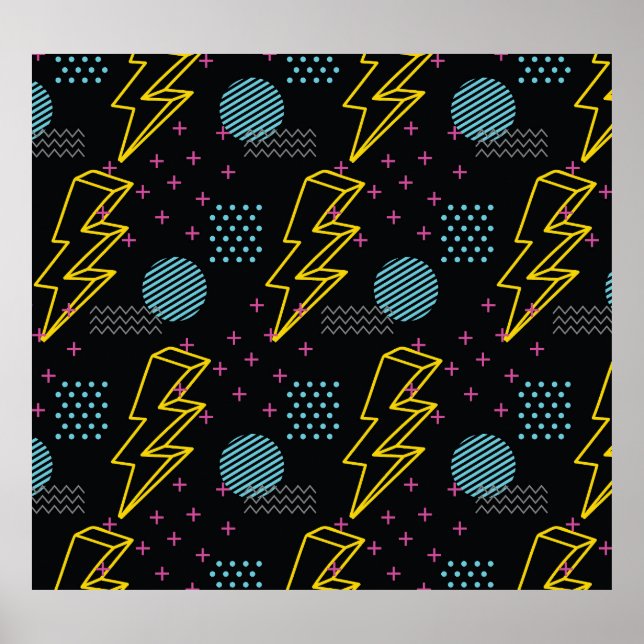 90's style: colourful abstract pattern poster (Front)