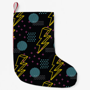 90's style: colourful abstract pattern small christmas stocking