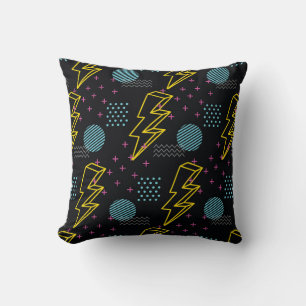 90's style: colourful abstract pattern throw pillow